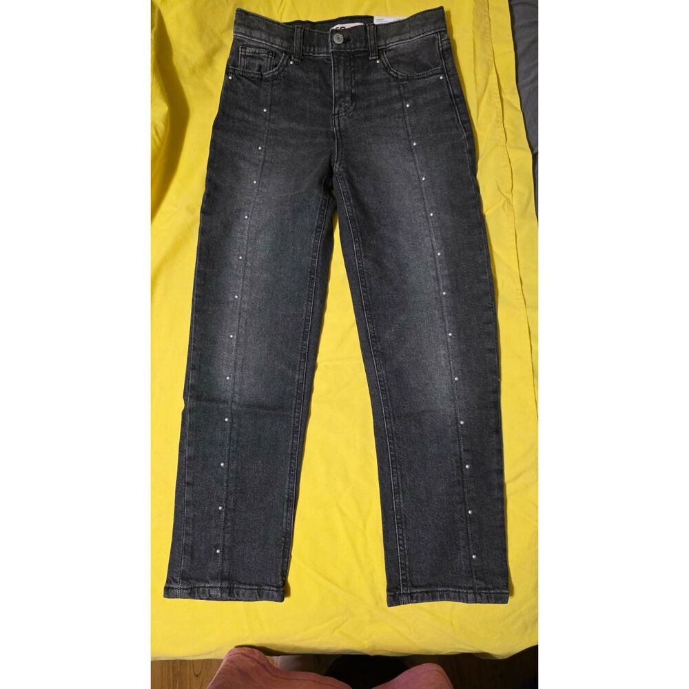 SO® High Rise Studded Straight Leg Jeans